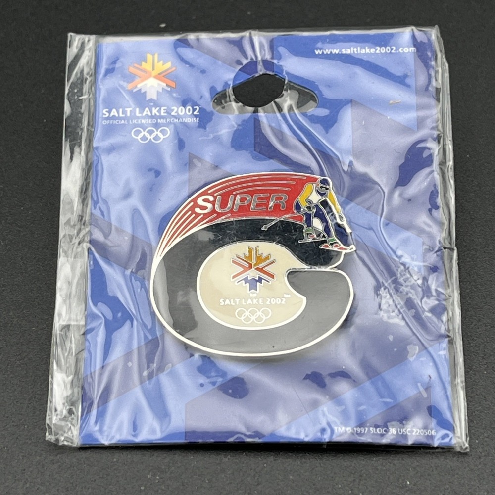 2002 Salt Lake City Olympics Super-G Skiing‎ Super Giant Slalom Lapel Hat Pin
